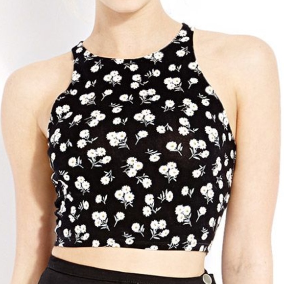 Forever 21 Tops - Daisy Floral Print Crop Tank Top